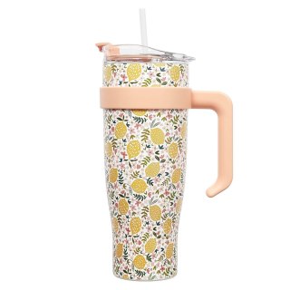 Kubek termiczny Miami Floral żółty