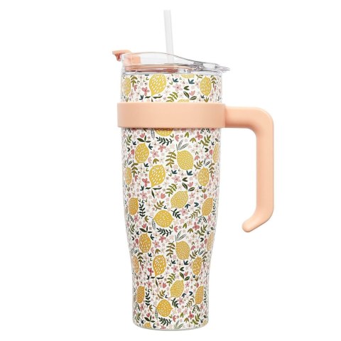 Kubek termiczny Miami Floral żółty