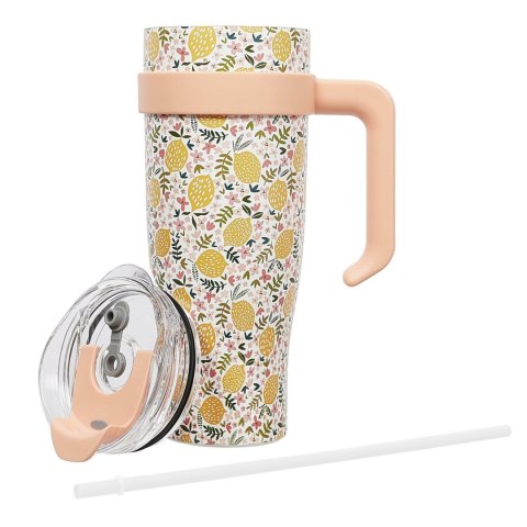 Kubek termiczny Miami Floral żółty