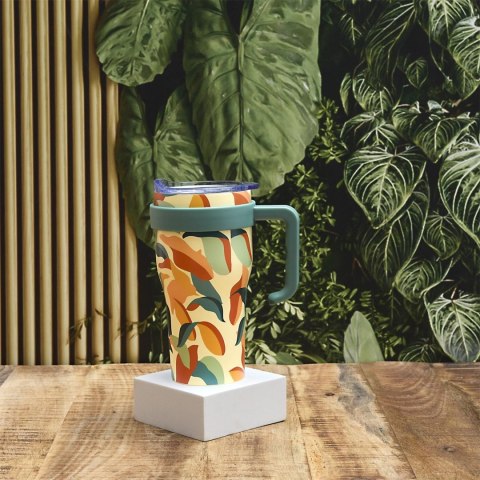 Kubek termiczny Mini Miami Floral zielony uchwyt