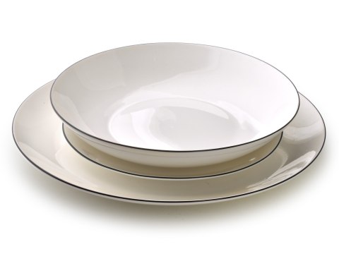 LEA SIMPLE Komplet obiadowy 18czczarny pasek