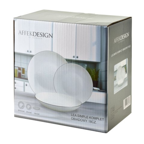 LEA SIMPLE Komplet obiadowy 18czczarny pasek