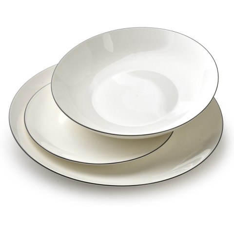 LEA SIMPLE Komplet obiadowy 18czczarny pasek