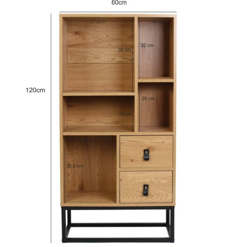 Regał Abbott dąb/czarny