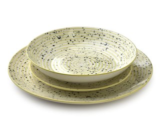 STRIPES BEIGE Komplet obiadowy 18cz.27/19/20cm miska 550ml
