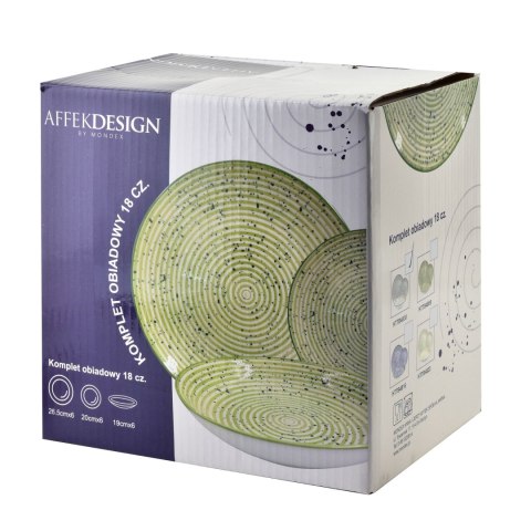 STRIPES GREY Komplet obiadowy 18cz.27/19/20cm miska 550ml