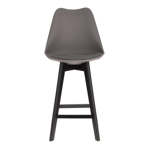 Stołek barowy Norden wood black low PP ciemny szary