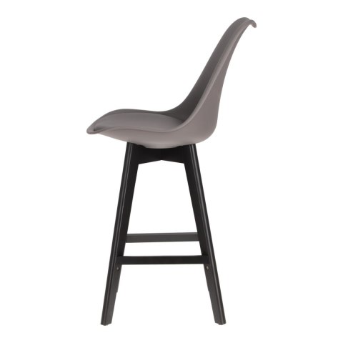 Stołek barowy Norden wood black low PP ciemny szary