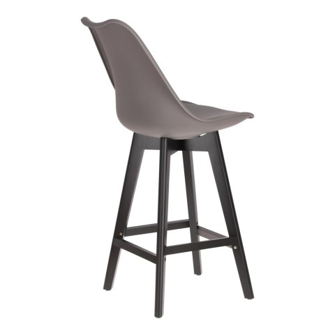 Stołek barowy Norden wood black low PP ciemny szary