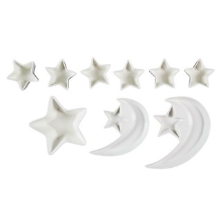 Zestaw 9 naczyń do serwowania Starry Night biały
