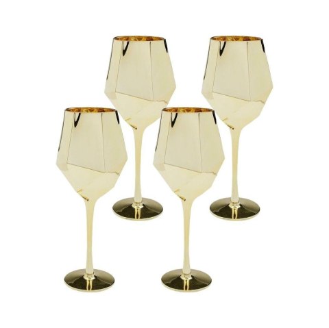 KARE komplet 4 kieliszków do wina DIAMOND 660 ml złoty