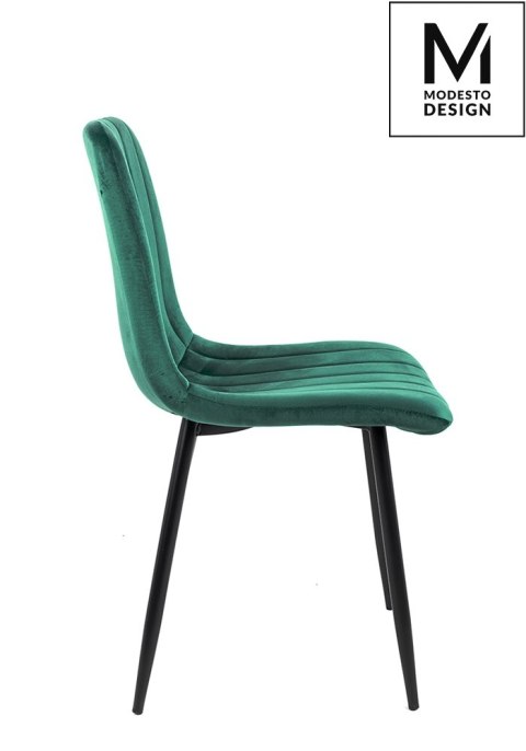 MODESTO krzesło LARA zielone - welur, metal