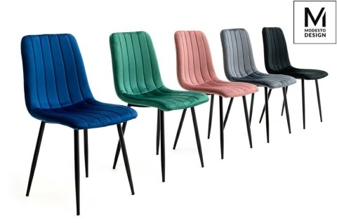 MODESTO krzesło LARA zielone - welur, metal