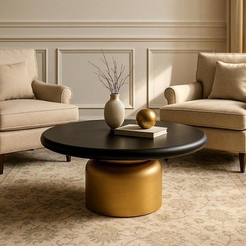 MaMaison stolik kawowy LEONARDO złoty / czarny