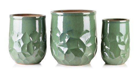 NEVA GREEN Komplet 3 doniczek 40x40x44,5/31x31x42/23,5x23,5x38,5cm