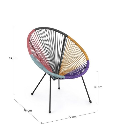 BIZZOTTO krzesło ogrodowe PARKER wielokolorowe