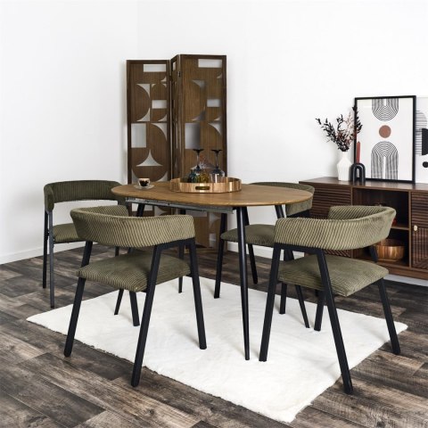 Krzesło Scott oliwkowa zieleń/czarne sztruks