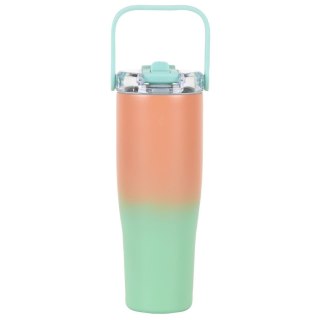 Kubek termiczny New York 900ml pomarańczowo-zielony