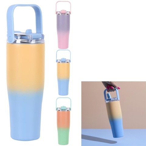 Kubek termiczny New York 900ml żółto-niebieski