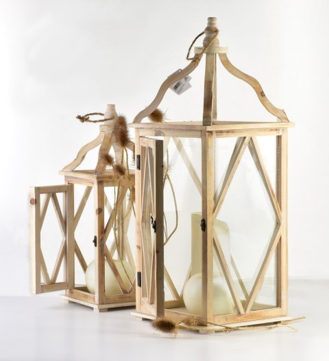 LOKKE Komplet 2 Latarni XL:26,5x26,5x70cm L:19x19x50cm