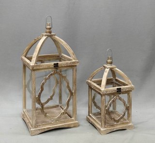 LOKKE Komplet 2 Latarni XL:28x28x60,5cm L:20,5x20,5x40,5cm