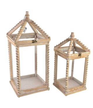 LOKKE Komplet 2 Latarni XL:28x28x65cm L:21,5x21,5x50,5cm