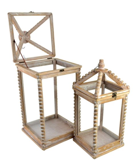 LOKKE Komplet 2 Latarni XL:28x28x65cm L:21,5x21,5x50,5cm