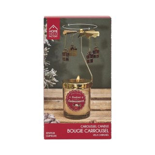 Świeca zapachowa świąteczna karuzela czerwona