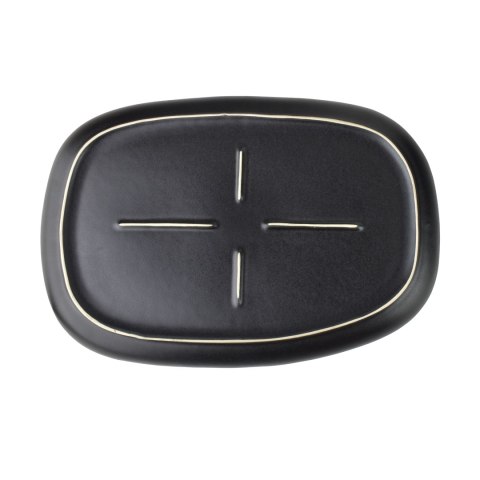 BASIC NATURE Półmisek 40,5x30x3 cmmatowy czarny