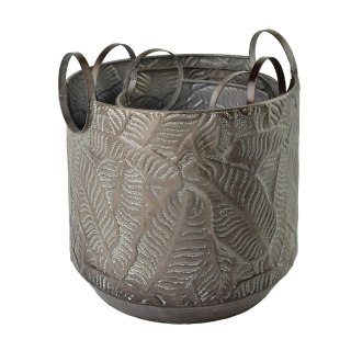 MARINA LEAF Komplet 3 osłonek 33x33x36/28x28x35/22x22x34 cm