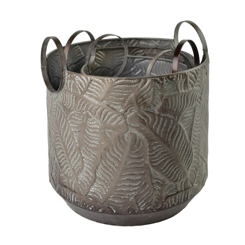 MARINA LEAF Komplet 3 osłonek 33x33x36/28x28x35/22x22x34 cm