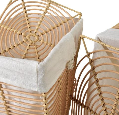 PINO Komplet 2 koszy na pranie ażur33x45x52cm/25x37x46cm metal i polirattan