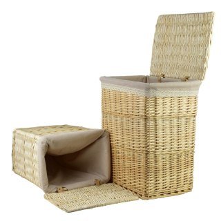 PINO Komplet 2 koszy na pranieL:38x28x47cm XL: 43x34x54CM wiklina