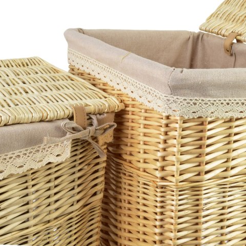 PINO Komplet 2 koszy na pranieL:38x28x47cm XL: 43x34x54CM wiklina