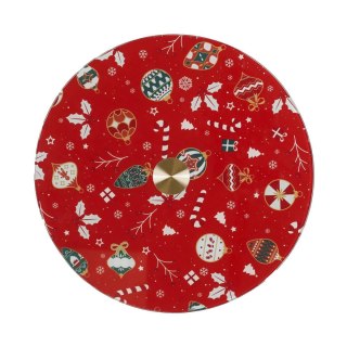 Taca obrotowa na ciasto czerwona 28cm