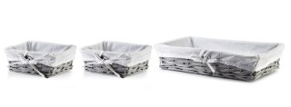 WILL Komplet 3 koszy 39x25x9/19x16x8/19x16x8 cm wiklina