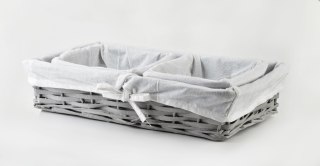 WILL Komplet 3 koszy 39x25x9/19x16x8/19x16x8 cm wiklina