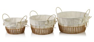 WILL Komplet 3 koszy okrągłychXL30,5x30,5x15,5/22cm L25x25x14/18,5cm M20x20x12/17cm