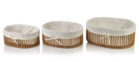 WILL Komplet 3 koszy owalnych XL40X30,5X16CM L35X26X14CM M30X20X12CM