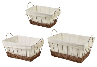 WILL Komplet 3 koszy prostokątnychXL40x30x20 cm,L35X25X18 cm,M30x20x16 cm