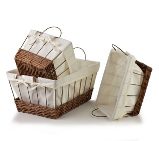 WILL Komplet 3 koszy prostokątnychXL40x30x20 cm,L35X25X18 cm,M30x20x16 cm