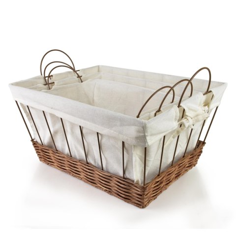 WILL Komplet 3 koszy prostokątnychXL40x30x20 cm,L35X25X18 cm,M30x20x16 cm