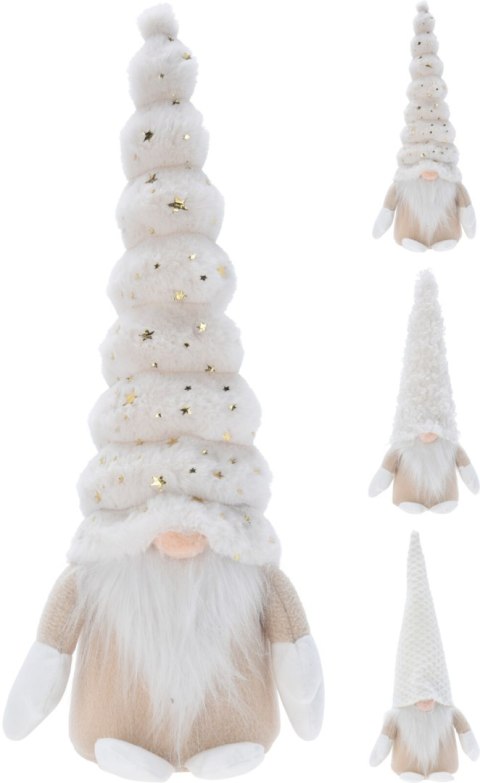 DEKORACJA GNOM 42CM 3 RODZAJE KREMOWY