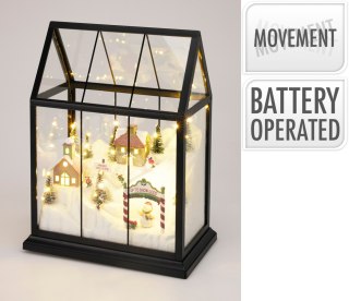 DOM ZE SZKŁA Z LED 33CM