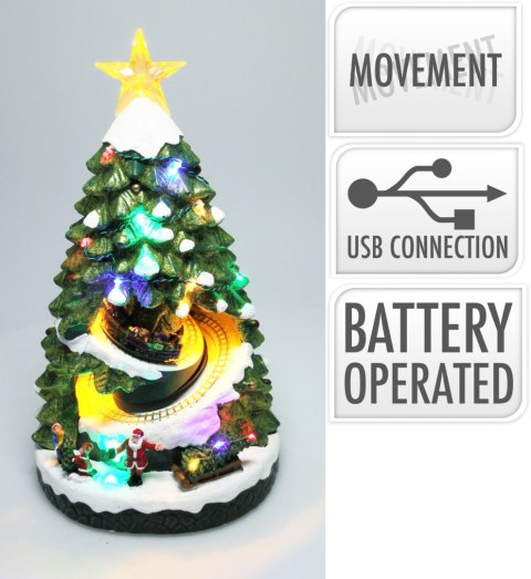 FIGURA CHOINKA ŚWIĄTECZNA LED 38CM USB