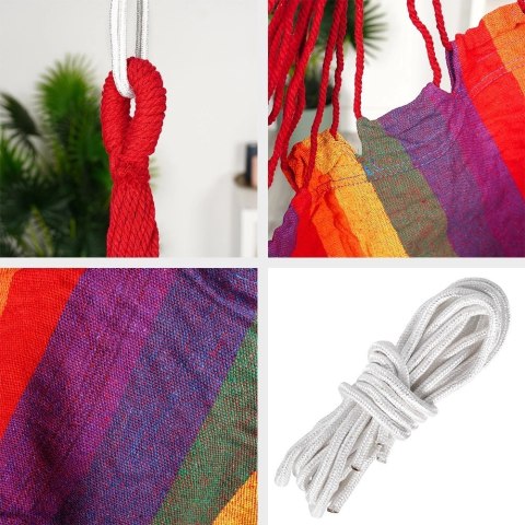 Hamak Brazylijski VILDE Fotel Podwieszany 96 x 130 cm Kolorowy Relaks