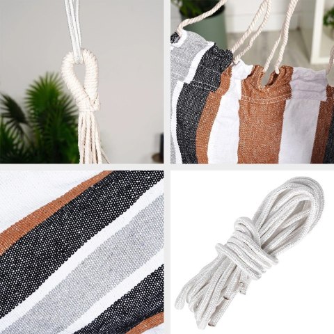 Hamak Brazylijski VILDE Fotel Podwieszany 96 x 130 cm Kolorowy Relaks