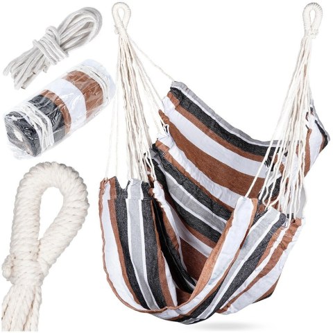 Hamak Brazylijski VILDE Fotel Podwieszany 96 x 130 cm Kolorowy Relaks