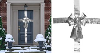 Kokarda na drzwi 33x42cm srebrna