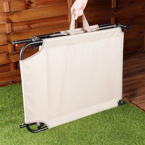 Leżak Ogrodowy Plażowy Rozkładany Regulowany Beżowy REDCLIFFS 187 x 55 cm